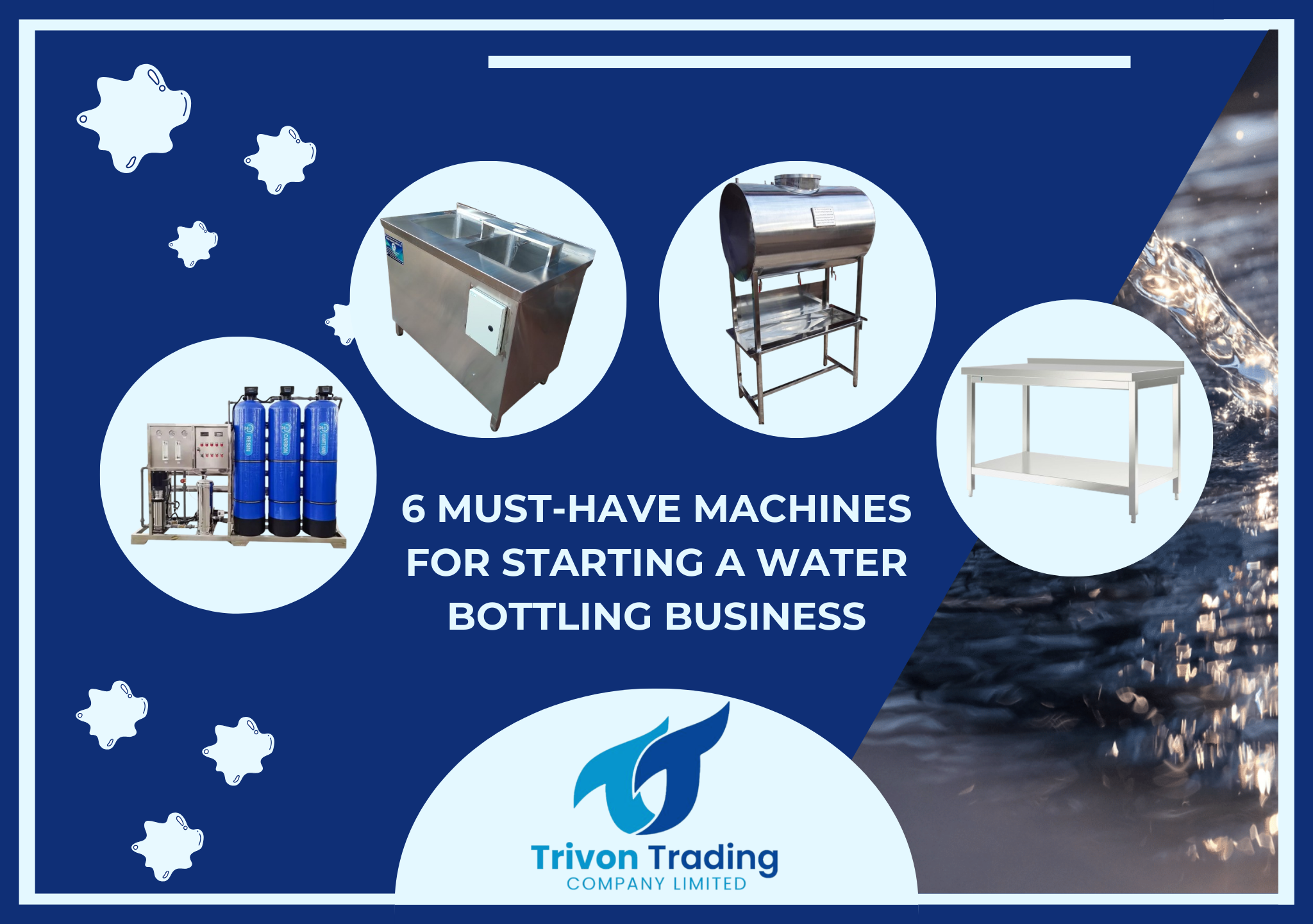 Starting a water bottling business requires the right set of equipment to ensure efficient production, high-quality water, and compliance with industry standards. Whether you're launching a small-scale operation or a large commercial plant, having the right machines is crucial. Here are six must-have machines for a successful water bottling business. 1. Water Purification System A reliable water purification system is the backbone of any water bottling business. It removes contaminants, impurities, and harmful bacteria to ensure the water meets health and safety standards. The most common types include: Reverse Osmosis (RO) Systems – Removes up to 99% of impurities, including heavy metals and bacteria. Ultrafiltration (UF) Systems – Ideal for businesses that require efficient filtration without removing essential minerals. UV Sterilization – Kills bacteria and viruses, providing an additional layer of purification. Ozonation System – Ensures long-term water freshness by eliminating bacteria before bottling. 2. Bottle Rinsing Machine Before filling, bottles must be thoroughly cleaned to remove dust, debris, or any residual contaminants. A bottle rinsing machine uses high-pressure water jets or disinfectant solutions to sterilize the bottles, ensuring they are safe for use. This machine comes in manual, semi-automatic, and fully automatic models, depending on your production capacity. 3. Bottle Filling Machine A bottle filling machine ensures accuracy, speed, and efficiency in filling bottles with purified water. Options include: Gravity Filling Machines – Suitable for still water as they rely on gravity to fill the bottles. Piston Filling Machines – Ensures precise volume filling, commonly used for flavored or enhanced water. Automatic Bottle Filling Machines – High-speed machines for large-scale operations, handling multiple bottles simultaneously. 4. Capping Machine After filling, bottles must be securely sealed to prevent contamination and spillage. A capping machine tightens caps on bottles with precision and speed. Types include: Screw Capping Machines – Ideal for PET and glass bottles with screw caps. Press-on Capping Machines – Used for snap-on or push-fit caps. Automatic Capping Machines – Handles multiple bottles at once, increasing efficiency in high-volume production. 5. Labeling Machine Branding is essential for marketing and customer recognition. A labeling machine applies labels with accuracy, ensuring consistency and professional appearance. Options include: Manual Labeling Machines – Suitable for small businesses with low production volumes. Semi-Automatic Labeling Machines – A cost-effective solution for mid-sized operations. Automatic Labeling Machines – Best for large-scale businesses, applying labels at high speeds with precision. 6. Shrink Wrapping & Packaging Machine To maintain hygiene and protect bottled water during transportation, a shrink wrapping or packaging machine is essential. These machines bundle multiple bottles together using heat-sealed plastic film, making handling and distribution easier. Options include: Manual Shrink Wrappers – Suitable for small-scale businesses. Automatic Wrapping Machines – High-speed machines that streamline the packaging process. Final Thoughts Starting a water bottling business requires careful investment in the right machinery. By integrating water purification, rinsing, filling, capping, labeling, and packaging machines, you ensure an efficient, high-quality production process. Investing in automation can also improve productivity and minimize labor costs, giving your business a competitive edge. 📞 Need high-quality water bottling equipment? Contact us today for expert guidance and the best machines to kickstart your water bottling venture