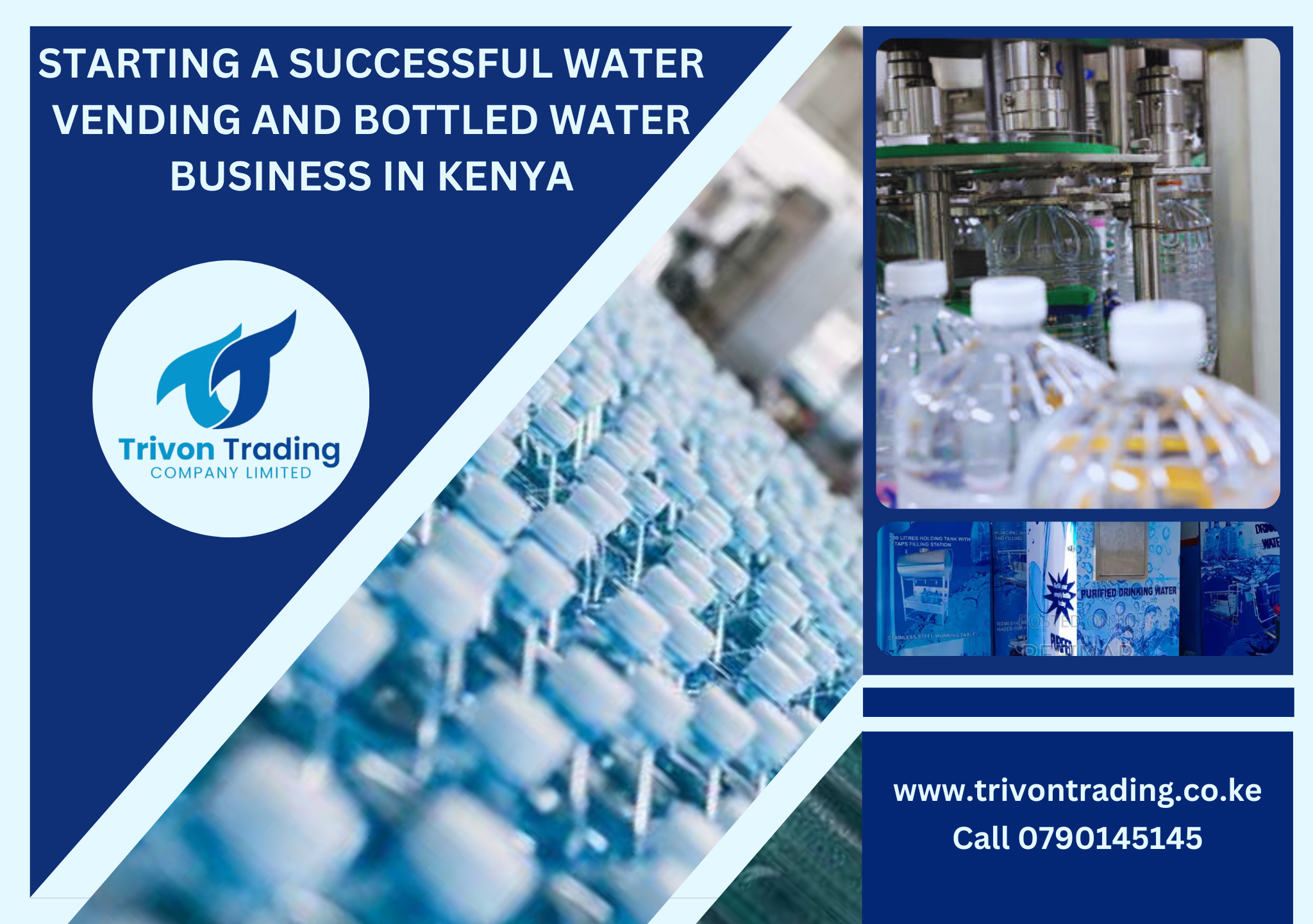 Access to clean drinking water is essential, and with the growing demand for purified water in Kenya, venturing into the water vending and bottled water business is a lucrative opportunity. This guide will walk you through the key steps to starting and succeeding in this business. 1. Market Research and Business Plan Before diving into the business, conduct thorough market research. Identify your target market, competition, pricing strategy, and location feasibility. A solid business plan should outline: Business goals and objectives Startup costs and operational expenses Pricing and marketing strategies Potential challenges and solutions 2. Choose the Right Business Model There are two main business models to consider: Water Vending Business: Setting up water vending machines at strategic locations where customers can refill their containers. Bottled Water Business: Producing and distributing pre-packaged bottled water for retail or wholesale. You may also combine both models to maximize profitability. 3. Obtain Necessary Licenses and Permits To operate legally in Kenya, you must acquire the necessary approvals, including: Business registration with eCitizen KEBS (Kenya Bureau of Standards) certification for bottled water Public health inspection and approval NEMA (National Environment Management Authority) compliance for waste disposal County business permit 4. Invest in the Right Equipment The success of your water vending and bottled water business depends on high-quality equipment. Essential machines include: Reverse Osmosis (RO) System: Removes contaminants and purifies water. Ultrafiltration (UF) System: An alternative to RO for filtering out impurities. Seawater Desalination Machine (if applicable): Converts seawater into fresh, drinkable water. Water Vending Machine: Allows customers to refill water at affordable rates. Bottle Filling Machine: Automates the process of filling, capping, and labeling bottled water. Storage Tanks: Hold purified water before distribution. 5. Branding and Marketing Strategies Building a strong brand presence is key to attracting customers. Consider: Creating a unique and memorable brand name Designing appealing labels and packaging Using social media for marketing Partnering with retailers and supermarkets Providing doorstep delivery services 6. Pricing and Profitability Set competitive prices while ensuring profitability. Key factors to consider include: Cost of raw water Filtration and purification expenses Packaging and distribution costs Competitor pricing 7. Distribution and Expansion For bottled water businesses, establishing a distribution network is crucial. You can: Supply to retailers, hotels, schools, and offices Offer bulk delivery services Introduce loyalty programs and discounts For vending businesses, placing machines in high-traffic areas like bus stations, markets, and universities will increase sales. 8. Maintain Quality and Hygiene Standards Quality assurance is vital in the water business. Ensure: Regular machine maintenance Frequent water testing Proper sanitation of storage and distribution equipment Conclusion Starting a water vending or bottled water business in Kenya requires careful planning, the right equipment, and compliance with regulations. With proper marketing, quality control, and excellent customer service, you can establish a successful and profitable business in the growing water industry. 📞 Need high-quality water purification and vending machines? Contact us today for expert guidance and affordable equipment 