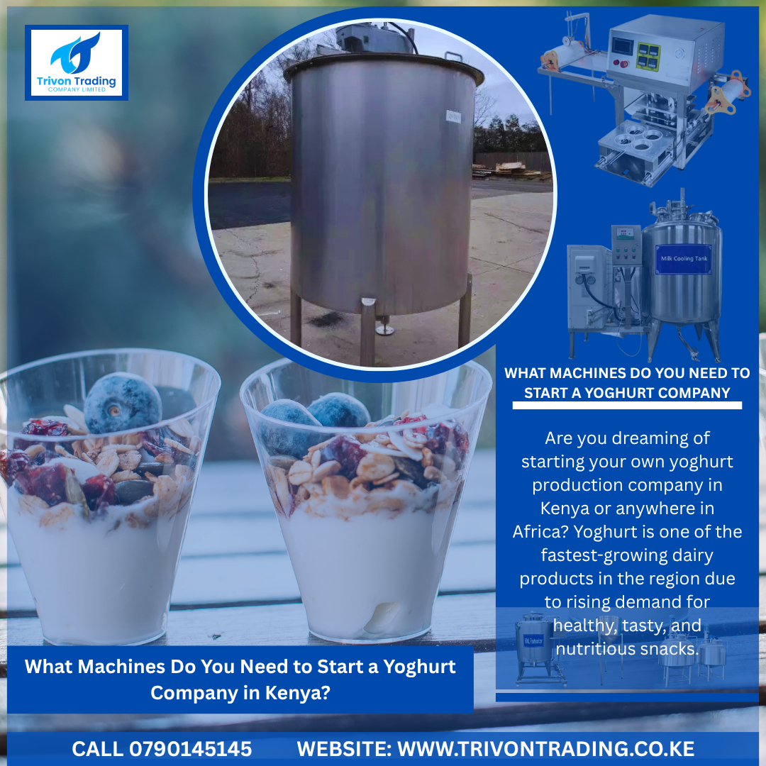 How to Start a Profitable Yoghurt Business: Essential Equipment You Need in Kenya Are you dreaming of starting your own yoghurt production company in Kenya or anywhere in Africa? Yoghurt is one of the fastest-growing dairy products in the region due to rising demand for healthy, tasty, and nutritious snacks. But before you pour your first batch, you need to understand exactly what equipment is needed to start a yoghurt business — and how to choose the right setup for your scale and budget. In this detailed guide, we break down: The yoghurt production process step by step The key equipment and machinery you’ll need Practical tips for setting up a hygienic, efficient yoghurt plant How to match your equipment with your target market Where to source reliable yoghurt machines in Kenya Let’s dive in! 📌 Why Start a Yoghurt Business in Kenya? Kenya’s dairy sector is vibrant, contributing up to 8% of the country’s GDP. Yoghurt has become especially popular in urban and peri-urban markets due to its convenience and health benefits. Schools, supermarkets, restaurants, and small kiosks stock yoghurt daily, creating massive demand for small and medium producers. Starting a yoghurt company can be highly profitable if you have: ✅ Reliable milk supply ✅ The right processing equipment ✅ Good packaging and branding ✅ A clear market plan 🥛 Yoghurt Production Process: Step by Step Before you invest in machines, it’s good to know how yoghurt is actually made. The typical process includes: 1️⃣ Milk Reception & Storage: Raw milk is received, tested, and stored in hygienic conditions. 2️⃣ Pasteurization: The milk is heated to eliminate harmful bacteria. 3️⃣ Cooling: The pasteurized milk is cooled to the right temperature for fermentation. 4️⃣ Fermentation: Specific yoghurt cultures (good bacteria) are added, and the milk is held at a warm temperature to ferment. 5️⃣ Homogenization & Mixing: Flavours, sugar, or fruit may be added; the mix is blended for smoothness. 6️⃣ Filling & Packaging: The yoghurt is filled into cups or bottles and sealed. 7️⃣ Cold Storage: The finished yoghurt is stored in chillers before distribution. 🏭 Essential Yoghurt Production Equipment Now let’s look at the specific equipment you’ll need for each stage. 1. Milk Reception & Storage Tanks Purpose: Store raw milk under hygienic conditions before processing. Features: Made from food-grade stainless steel (SS304) Insulated to keep milk cool Easy to clean and drain 👉 Tip: Choose tanks with capacities matching your daily milk intake — from 200L to 5000L. 2. Milk Pasteurizer Purpose: Heat the milk to kill harmful bacteria and ensure food safety. This is mandatory for commercial dairy processing. Popular Choice: Batch Pasteurizer — ideal for small and medium yoghurt businesses. Typical Sizes: 100L, 200L, 300L, 500L, up to 1000L. How It Works: Heats milk to about 85°C for 30 minutes, then cools it quickly. Key Features to Look For: ✅ Food-grade stainless steel build ✅ Temperature control panel ✅ Efficient heating system ✅ Easy to clean design 3. Milk Chiller Purpose: Quickly cool pasteurized milk to the fermentation temperature (around 43°C). Why It Matters: Proper chilling prevents contamination and helps the good bacteria thrive during fermentation. Popular Sizes: 200L – 1000L bulk milk coolers. 4. Fermentation Tanks Purpose: Hold milk during the incubation period when yoghurt cultures ferment the milk into yoghurt. Key Features: Insulated and temperature controlled Stainless steel for easy cleaning Capacity that matches your pasteurizer 5. Mixing & Homogenization Tank Purpose: Blend yoghurt with sugar, flavours, or fruit puree evenly. Tip: For flavoured or fruit yoghurt lines, invest in a mixer tank with an agitator. 6. Yoghurt Cup Filling & Sealing Machine Purpose: Fill yoghurt into cups or bottles and seal them airtight to extend shelf life. Why It’s Important: Airtight sealing prevents leaks, contamination, and spoilage. Features: Adjustable fill volume Automatic sealing system Food-grade build 7. Refrigeration & Cold Storage Purpose: Keep your finished yoghurt at a safe temperature before it reaches consumers. Options: Chillers Cold rooms Freezers (for frozen yoghurt variants) 8. Ancillary Equipment Don’t forget supporting tools like: Stainless steel packing tables Stainless steel sinks (single or double bowl) for washing Hygienic stainless steel storage tanks Hand cappers if you use bottles 🔍 How to Choose the Right Sizes The right capacity depends on: Your daily production target The demand in your market Your available budget Your source of raw milk Example: If you plan to produce 200L of yoghurt daily, you’ll want at least a 200L pasteurizer, 200L fermentation tank, and a matching filling line. It’s always wise to allow a small buffer so you can scale as your business grows. 📈 Tips for a Successful Yoghurt Company ✅ Follow strict hygiene standards: Dairy products spoil easily; maintain cleanliness at every step. ✅ Use food-grade, stainless steel equipment: Prevents contamination and ensures durability. ✅ Invest in quality packaging: Consumers buy with their eyes; good cups and seals matter. ✅ Work with a reliable equipment supplier: Downtime can kill your business — choose durable machines with local support and spare parts. 🤝 Where to Buy Yoghurt Production Equipment in Kenya At [Your Company Name], we are trusted suppliers of high-quality dairy processing machines across Kenya and East Africa. We stock: Milk Pasteurizers (100L – 1000L) Milk Chillers & Bulk Milk Coolers Fermentation & Mixer Tanks Yoghurt Cup Filling & Sealing Machines Stainless Steel Tables, Sinks & Ancillary Tools We also offer installation, training, and after-sales support to help you run a successful yoghurt business with confidence. ✅ Ready to Start Your Yoghurt Business? Whether you’re a farmer looking to add value to your milk or an entrepreneur wanting to launch your own yoghurt brand — the right equipment is your first step to success. 📞 Contact Us Today! Let us help you select the best yoghurt machines for your production goals. 👉 Call: 0790145145 📧 Email: info@trivontrading.co.ke 🌐 Website: www.trivontrading.co.ke Stay ahead in the dairy game — invest in reliable, food-grade yoghurt processing equipment and keep your customers coming back for more! Tags: start yoghurt company Kenya, yoghurt processing machines, affordable yoghurt equipment, dairy equipment supplier Kenya, small scale yoghurt production, yoghurt cup sealer Kenya “How to Start a Profitable Yoghurt Business: Essential Equipment You Need in Kenya” Complete Guide: Equipment Needed to Start a Yoghurt Production Business, Yoghurt Manufacturing Equipment List: Start & Succeed in the Dairy Industry, What Machines Do You Need to Start a Yoghurt Company in Kenya, yoghurt production equipment Kenya, start yoghurt business Kenya, yoghurt processing machines, yoghurt packaging machine, milk pasteurizer Kenya, yoghurt cup sealer, small scale dairy equipment, yoghurt manufacturing process, dairy equipment supplier Kenya, affordable yoghurt machines Kenya