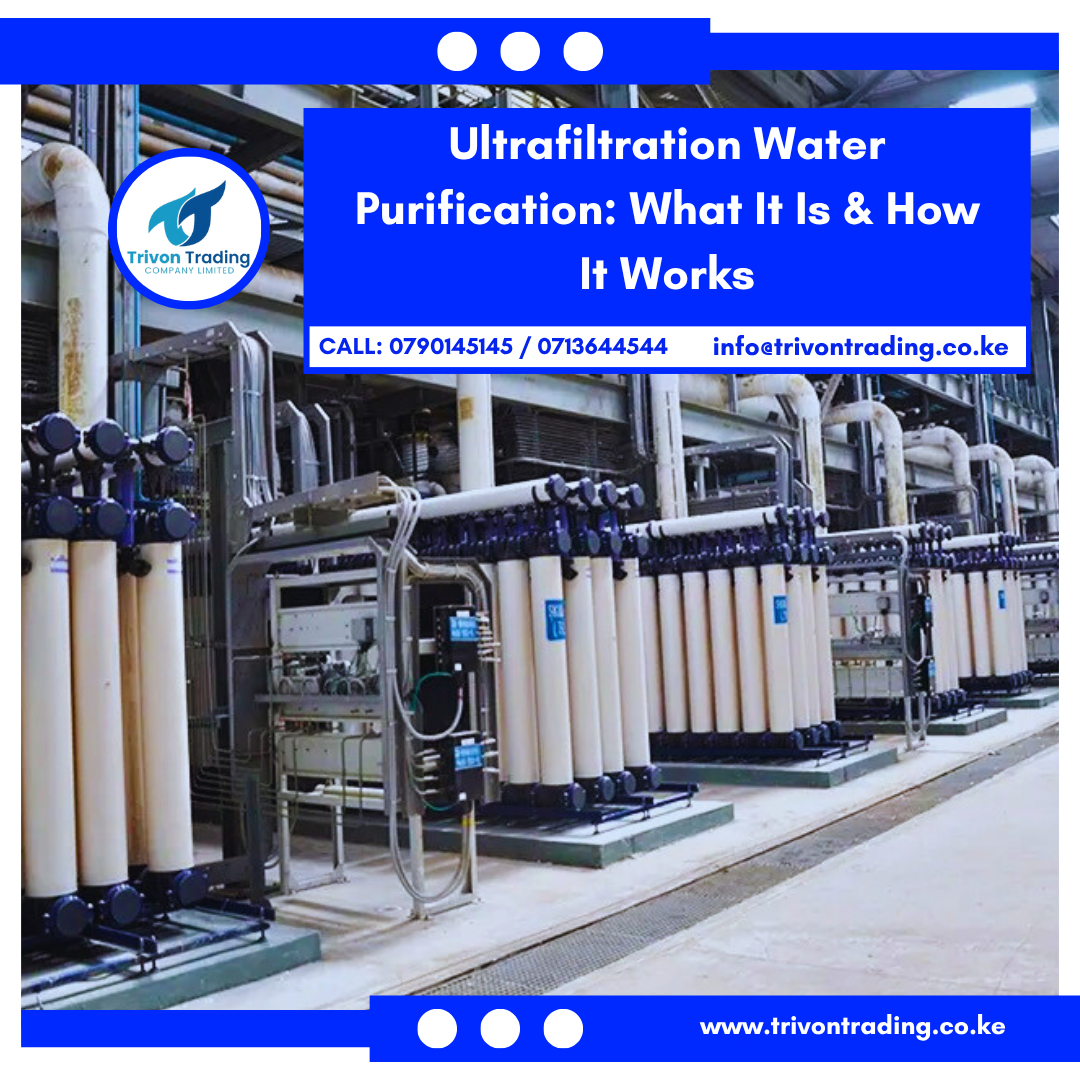 Ultrafiltration Water Purification: What It Is & How It Works In an era where clean water is vital for health, agriculture, and business, choosing the right water purification process is critical. Two popular membrane-based technologies are Ultrafiltration (UF) and Reverse Osmosis (RO). Knowing their differences, advantages, and limitations helps you make an informed choice—whether you're building a water vending station, supplying safe drinking water to your home, or running a full-scale purification plant. 1. What is Ultrafiltration (UF)? Ultrafiltration is a membrane filtration technique used in water treatment that removes suspended solids, bacteria, viruses, and colloids from water. UF filters use semi-permeable membranes with pore sizes typically between 0.01 to 0.1 microns. This means particles larger than that size are retained; smaller molecules (including many dissolved salts, minerals) pass through. livetoplant.com +2 Safe Drinking Water Foundation +2 UF membranes are often hollow fiber, although other configurations (flat sheet, tubular) also exist. The process is pressure-driven but demands much lower pressure compared to RO—often only what a modest pump can supply. che.utah.edu +1 2. How Ultrafiltration Works: The Stages A typical UF system operates through several stages: Pre-filtration / Sediment Filtering: Removes large particles (sand, clay, rust). Helps prolong membrane life. UF Membrane Stage: Water is forced through the membrane. Contaminants like bacteria, suspended solids, some viruses are blocked. Clean water passes. Optional Post-Treatment (UV / Carbon Polishing): To improve taste, remove odor, disinfect means that UV or activated carbon filters may be added. Clean / Backwash Cycles: Over time, membranes accumulate “fouling” (debris, biofilm). Backwashing or periodic chemical cleaning restores performance. Because UF removes pathogens and solids but retains minerals (e.g., calcium, magnesium), water retains a more natural taste—often preferred in many domestic or light commercial applications. Fresh Water Systems +1 3. What Ultrafiltration Removes vs What It Doesn’t Removes: Suspended solids, turbidity (cloudiness) Safe Drinking Water Foundation +1 Bacteria & many protozoa Safe Drinking Water Foundation +2 livetoplant.com +2 Some viruses (depending on size) livetoplant.com +1 Colloids & larger organic matter livetoplant.com +1 Does not remove (or only partially remove): Dissolved salts and heavy metals (e.g. sodium, chloride, lead) hydramem.com +1 Fluoride (in many cases) Fresh Water Systems Very fine organic molecules or small compounds & ions Safe Drinking Water Foundation +1 ⚖️ Ultrafiltration vs Reverse Osmosis (RO): Key Differences Feature Ultrafiltration (UF) Reverse Osmosis (RO) Membrane Pore Size ~0.01-0.1 µm livetoplant.com +1 ~0.0001 µm Fresh Water Systems +1 What It Removes Suspended solids, bacteria, some viruses; retains minerals Safe Drinking Water Foundation +1 Removes almost all dissolved salts, heavy metals, nearly all pathogens; does not leave most minerals behind without remixing Safe Drinking Water Foundation +1 Operating Pressure / Energy Low pressure, low energy consumption https://www.moruiwater.com +1 High pressure; higher energy & cost che.utah.edu +1 Water Recovery (Waste) High recovery; minimal or no wastewater livetoplant.com +1 Lower recovery; produces brine or wastewater depending on system design Fresh Water Systems +1 Mineral Retention Yes; minerals are preserved in the purified water Fresh Water Systems Mostly removed; may require remineralization for taste & health Safe Drinking Water Foundation Cost / Maintenance Lower upfront cost, simpler maintenance; faster membrane fouling possible if pre-filtering is poor livetoplant.com +1 Higher cost; sensitive to water hardness & scaling; more complex pretreatment required livetoplant.com +1 Typical Use Cases Municipal tap water, spring water, water vending where TDS acceptable, prefiltration for RO plants Safe Drinking Water Foundation +1 Brackish water, borehole high TDS, seawater, industries needing ultra-pure water che.utah.edu +1 🧪 Practical Applications & When to Use UF vs RO Here are some use-case scenarios to help you decide which technology suits your situation: Municipal / Council Water: If the local supply is mostly clean but has turbidity, bacteria, or sediment, UF is often sufficient. Water Vending with Moderate Quality Source: Use UF if users are okay with natural mineral content; RO if safety standards require lower TDS or to remove chemical contaminants. Borehole / Hard Water: When water from boreholes has high TDS, minerals, or salinity, RO may be necessary. UF may serve as pretreatment. Seawater or Brackish Water: RO (special membranes) is typically the only option. UF won’t remove salts. Budget & Running Cost Constraints: UF systems are cheaper to run, consume less power, have fewer consumables, and simpler maintenance. ✅ Benefits of Ultrafiltration Cleaner water from microbes & particles without stripping out minerals. Lower energy usage — smaller pumps, less pressure. Less wastewater compared to RO systems. Simpler design, easier maintenance — membrane modules, backwashing, cleaning. Better taste retention because minerals are preserved. Quicker start-up and lower cost for smaller businesses. 🔧 How UF Systems Are Built – Components & Key Factors To understand UF deeply, it's necessary to look at system components and what influences performance: Membrane Modules – hollow fiber, flat sheet, or tubular. Hollow fiber is commonly used in small commercial/domestic systems. Pre-Filters – sediment and carbon filters to prevent fouling (particles, chlorine, organic matter). Feed Pump – relatively low pressure, but must supply consistent flow. Cleaning Mechanisms – backwash, chemical cleaning (with mild agents), sediment flush. Housing & Material – stainless steel, FRP, or plastic depending on budget and hygiene requirements. Optional Add-Ons – UV lamp (for disinfection of viruses or resistant organisms), Taste / Odor improvement, mineral balancing if needed. ⚠️ Limitations of UF and When It’s Not Enough While UF has many advantages, there are times when UF alone is not sufficient: Does not remove dissolved salts or high TDS. Doesn’t remove certain chemical contaminants (e.g., fluoride, arsenic at low concentration, some heavy metals). Membrane fouling if pre-filtration is inadequate. Less effective in very turbid or polluted water without good pretreatment. UV / RO might be needed in combination for full disinfection and chemical removal. 🛠️ Case Study Scenarios & Recommendation by Trivon Trading Here’s how Trivon Trading Company Limited uses this knowledge in real settings: Scenario A: A school near town with good municipal water but periodic turbidity — solution: UF system + carbon polishing. Fast setup, low cost, retains minerals. Scenario B: A water vending shop using borehole water with elevated TDS and occasional hardness — solution: UF pretreatment + RO membrane to reduce TDS and hardness. Scenario C: Coastal resort needing desalination — UF not usable for salt removal, so RO desalination required. Scenario D: Estate owner wanting water for gardening & drinking — UF might suffice for drinking; cheaper to maintain. Trivon helps clients do water testing first (measuring TDS, hardness, bacteria, chemicals) to recommend the right combo. 🎯 Choosing UF or RO: Questions to Ask Before Investing To make the right choice, answer: What is the incoming water quality? (TDS, hardness, bacteria, turbidity) What is the target water quality? (for drinking, bottling, industrial use) What budget do you have for initial setup and running cost? How important is mineral retention for health and taste? Is energy availability / cost an issue? Is there need for wastewater / brine disposal concerns? Answering these helps decide whether UF, RO, or a hybrid system is best. 🛒 Why Choose Trivon Trading for UF & RO Systems At Trivon Trading Company Limited, we specialize in: Full water quality testing before designing systems. Supplying UF machines, RO systems, combined UF-RO units, and standing steel-skid systems. Helping small businesses build vending shops. Providing after-sales maintenance and filter / membrane replacement. Customizing systems (capacity, features) to match budgets and space. We believe the right technology, well maintained, gives best results — clean water, sustained uptime, and good cost efficiency. 📍 Contact Us & Call to Action If you’re considering Ultrafiltration Water Purification or want to compare UF vs RO for your water source: 📍 Trivon Trading Company Limited — along Thika Super Highway, Ruiru Kimbo (Opposite NIBS College) 📞 Call / WhatsApp: 0790 145 145 | 0713 644 544 📧 Emails: info@trivontrading.co.ke / trivontrading@gmail.com / info@trivontradingsales.co.ke / trivonsales@gmail.com 🌐 Visit us: www.trivontrading.co.ke Let us carry out a physical water test for your source, then recommend the ideal purification setup so you get clean water with good value and long-term sustainability.