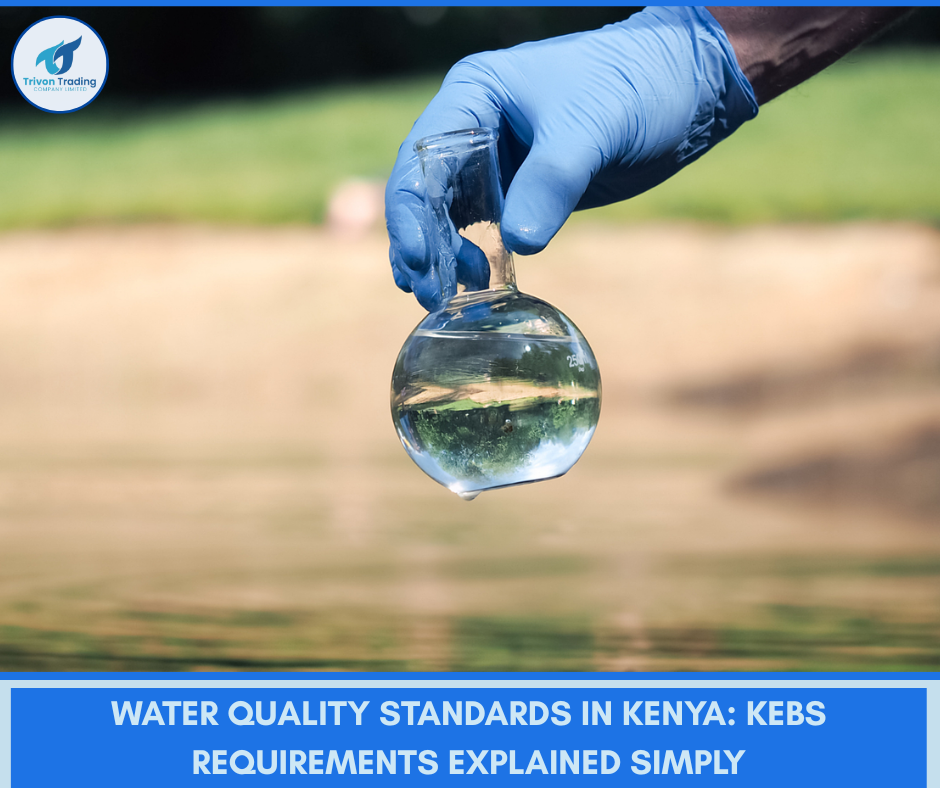 Water Quality Standards in Kenya: KEBS Requirements Explained Simply Starting and running a successful water vending or bottled water business in Kenya requires more than just installing a purification machine and opening your doors. One of the most important pillars of long-term success is compliance with national water quality standards. :highlight In this detailed guide, we explain Kenya Bureau of Standards (KEBS) requirements in simple terms, what they mean for your water business, and how to ensure your purification system meets regulatory expectations. We will also show how working with a professional supplier like Trivon Trading helps you install compliant, high-performance purification systems from day one. What Is KEBS and Why Does It Matter? The Kenya Bureau of Standards (KEBS) is the government body responsible for developing and enforcing quality standards in Kenya. For water businesses, KEBS ensures that: Drinking water is safe for human consumption Bottled water meets labeling requirements Purification systems produce acceptable water quality Public health risks are minimized If you are producing or selling purified water, you must comply with KEBS standards before full operation. Understanding Water Quality Standards in Kenya KEBS provides detailed guidelines on: Physical parameters Chemical parameters Microbiological safety Packaging & labeling Processing requirements Let’s break them down in simple language. 1. Physical Water Quality Requirements Physical parameters affect how water looks, smells, and tastes. Key Physical Standards Include: Color: Water must be clear Odor: No unpleasant smell Taste: Neutral, no metallic or chemical taste Turbidity: Very low (clear water with no particles) If your water appears cloudy or has a strange taste, it automatically raises red flags during inspection. How to Meet Physical Standards Using proper filtration systems such as: Ultra Filtration (UF) Machines Reverse Osmosis Machines Ensures suspended particles, sediments, and visible impurities are removed. Trivon Trading provides complete purification systems designed to meet clarity and turbidity requirements. 2. Chemical Water Quality Requirements Chemical standards ensure that harmful substances are not present in unsafe amounts. Common Chemical Parameters KEBS Tests: Total Dissolved Solids (TDS) pH levels Fluoride levels Nitrates Heavy metals (lead, arsenic, etc.) Chlorides Sulphates Why This Matters High TDS water can: Taste salty or metallic Damage equipment Fail KEBS inspection Incorrect pH levels can: Corrode storage tanks Affect taste Indicate contamination How to Control Chemical Parameters For borehole water or high mineral content water, you need: Pre-filtration systems Activated carbon filters Properly sized Reverse Osmosis Machines RO systems remove dissolved salts and heavy metals effectively. Trivon Trading assists in testing your source water before recommending the right purification setup. 3. Microbiological Requirements (The Most Critical) This is the area where most businesses fail. KEBS requires that drinking water must have: Zero E. coli Zero fecal coliform No harmful bacteria No disease-causing microorganisms Microbiological contamination can lead to: Typhoid Cholera Diarrheal diseases Business closure How to Eliminate Bacteria To meet microbiological standards, your system should include: UV sterilization Ozone treatment (optional) Proper bottle rinsing systems Hygienic storage tanks For bottle hygiene, consider equipment like: Single Bowl (Jet-Type) Bottle Rinser For filling and sterilization support: 6 Taps Manual Filling Line These systems improve sanitation and reduce contamination risk. 4. KEBS Licensing & Certification Process (Simplified) Here’s what typically happens: Step 1: Application You apply for KEBS certification under bottled or packaged drinking water. Step 2: Inspection KEBS officers inspect: Premises layout Equipment quality Hygiene standards Water source Storage Step 3: Water Testing Samples are taken to laboratories for: Chemical analysis Microbiological testing Step 4: Approval If compliant, you receive certification. If not, you must correct issues before approval. Working with an experienced supplier like Trivon Trading increases your approval chances because your equipment meets industry standards. 5. Packaging and Labeling Requirements If you sell bottled water (5L, 10L, 20L, etc.), KEBS requires: Manufacturer name Physical address KEBS standardization mark (after approval) Batch number Manufacturing date Expiry date Net volume Improper labeling can result in fines or product recalls. 6. Facility Requirements KEBS also evaluates your shop layout. Your premises should have: Clean tiled floors Proper drainage Adequate lighting Separate washing and filling areas Food-grade storage tanks Equipment such as stainless steel batch tanks and pure water skids from Trivon Trading supports hygienic operations. 7. Common KEBS Compliance Mistakes Many water entrepreneurs fail inspection due to: ❌ Using domestic RO machines for commercial production ❌ No UV sterilization ❌ Poor bottle rinsing ❌ Lack of documented water testing ❌ Improper drainage ❌ Using non-food-grade tanks Avoiding these mistakes saves time and money. Why Proper Equipment Is the Foundation of Compliance Compliance is not about paperwork only—it is about system design. To consistently meet KEBS standards, your purification process must include: Raw water tank Sediment filtration Carbon filtration Softening (if required) RO or UF purification UV sterilization Hygienic storage Clean bottle rinsing Accurate filling Trivon Trading supplies integrated systems that combine these stages efficiently. Domestic vs Commercial Systems (A Critical Distinction) Many entrepreneurs attempt to start with: Domestic RO Machines These are designed for household use, not commercial production. Commercial compliance requires: Higher flow rate Industrial membranes Durable pumps Stainless steel components Reliable flow meters Using domestic systems in a water shop often leads to KEBS rejection. Ongoing Compliance: It Doesn’t Stop After Approval Getting certified is not the end. You must: Maintain regular water testing Replace filters on schedule Keep hygiene records Maintain equipment Failing to maintain standards can result in license suspension. A supplier like Trivon Trading provides maintenance support and spare parts to ensure continuous compliance. How Water Quality Impacts Your Brand Even beyond KEBS requirements, quality affects: Customer retention Word-of-mouth marketing Institutional contracts Bulk supply agreements Schools, offices, hospitals, and hotels require proof of quality compliance before signing supply contracts. High-quality purification systems give you a competitive advantage. Simplified Checklist for KEBS Compliance Before inviting inspectors, ensure: ✔ Water tested and documented ✔ Proper commercial purification system installed ✔ UV sterilization functional ✔ Bottle rinsing system installed ✔ Clean tiled floors and drainage ✔ Food-grade storage tanks ✔ Accurate labeling ✔ Maintenance records available If unsure, consult Trivon Trading for professional guidance. Final Thoughts Water quality compliance is not a burden—it is protection for your customers and your business. Understanding KEBS requirements simply means focusing on: Safe water Proper equipment Clean operations Continuous monitoring When you build your water business on a strong compliance foundation, you gain: Trust Stability Long-term profitability If you are planning to start or upgrade your water vending or bottling business, choose high-quality purification systems from Trivon Trading to ensure your water consistently meets KEBS standards.